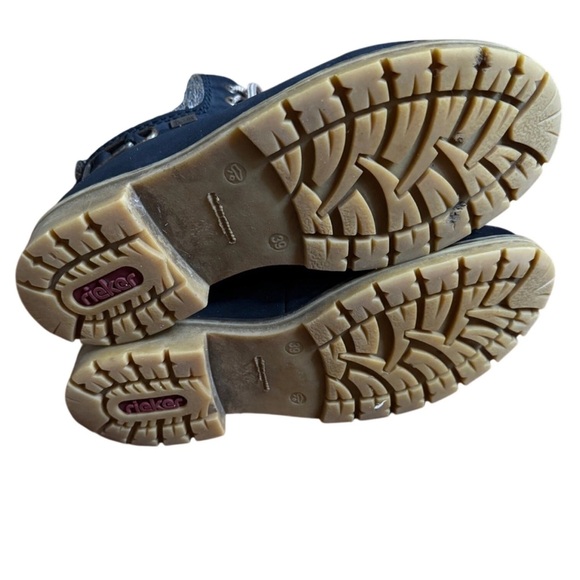 Merrell Rieker Lace Up Ankle Boots Knit Navy Blue Size 39/8 - Picture 6 of 9